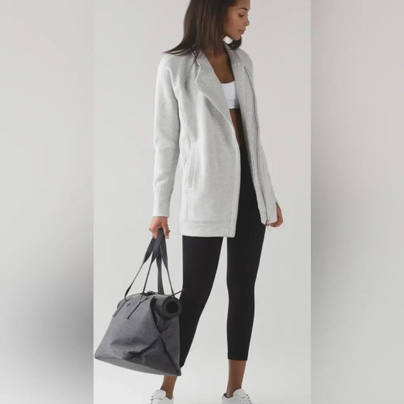 Lululemon Back To It Wrap Sweater Heathered Vapor Size 2 - Picture 4 of 9